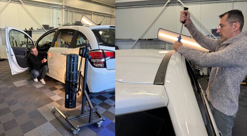 Nicolas en formation dsp sur panneaux de porte arrière de C3 et en formation Dsp sur brancard 